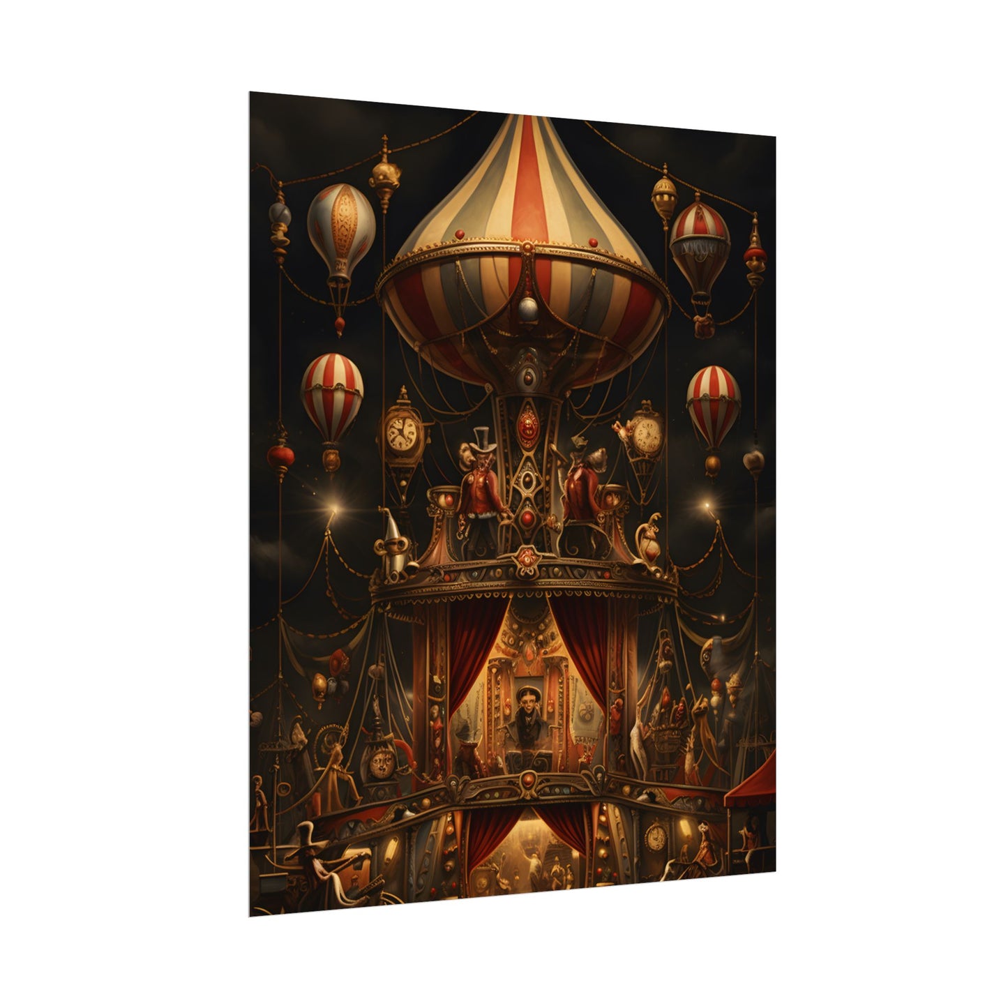 Whimsical Clockwork Circus: A Fantastical Artwork - Poster