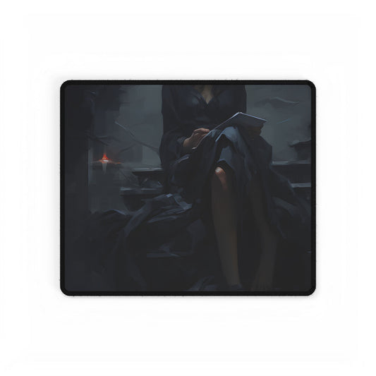 Candid Outdoors: Black and White Artwork Photograph - Desk Mat
