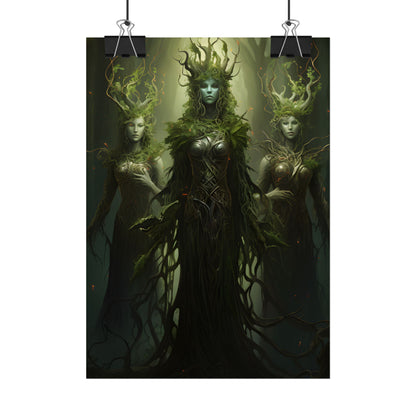 Mystical Forest Guardians: Ancient Tree Spirits Digital Art - Poster