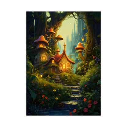 Enchanted Forest Wonder: A Young Hero in Whimsical Magic - Poster