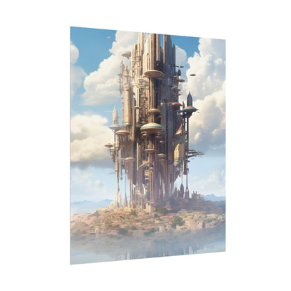 Breathtaking Floating Cityscape: Columbia 6 Digital Art - Poster
