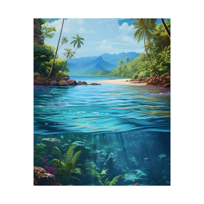 Tropical Island Oasis: Tranquil Tropical Landscape Art - Poster