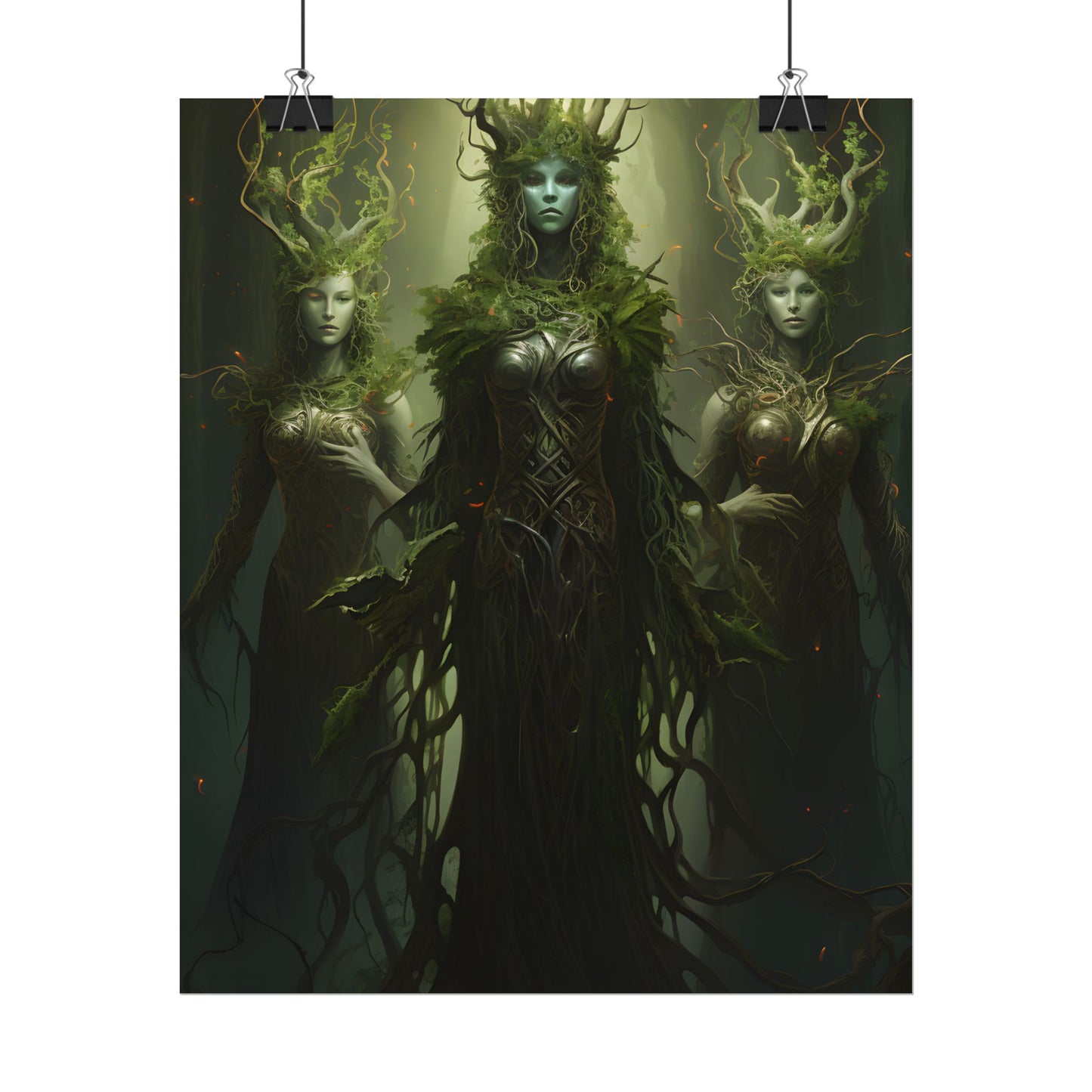 Mystical Forest Guardians: Ancient Tree Spirits Digital Art - Poster