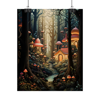 Whimsical Enchanted Forest: Illustrative Artwork - Poster