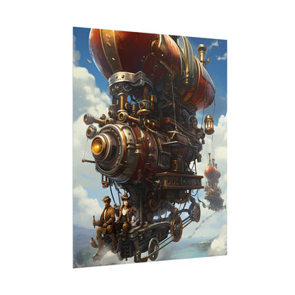 Steam Powered Sky-Liner Thrill Ride: Steampunk Race on Colum - Poster