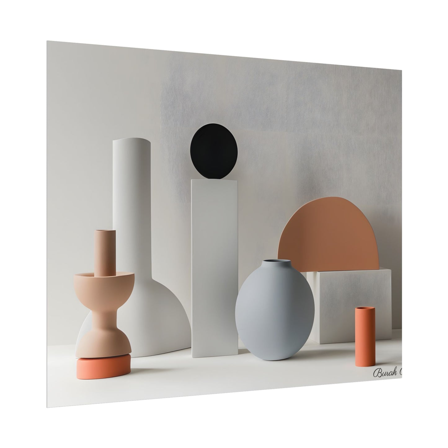 Minimalist Simple Geometric Jewelry: Close-Up View - Poster