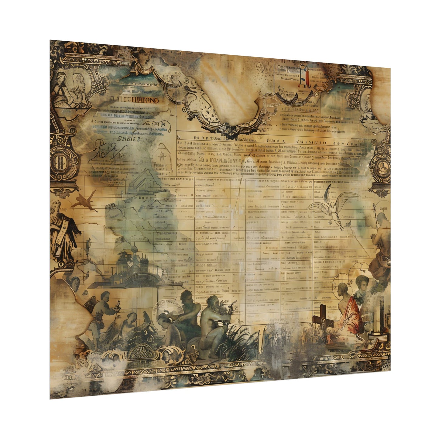 Vintage Biblical Scene: Medieval Art Poster - Poster