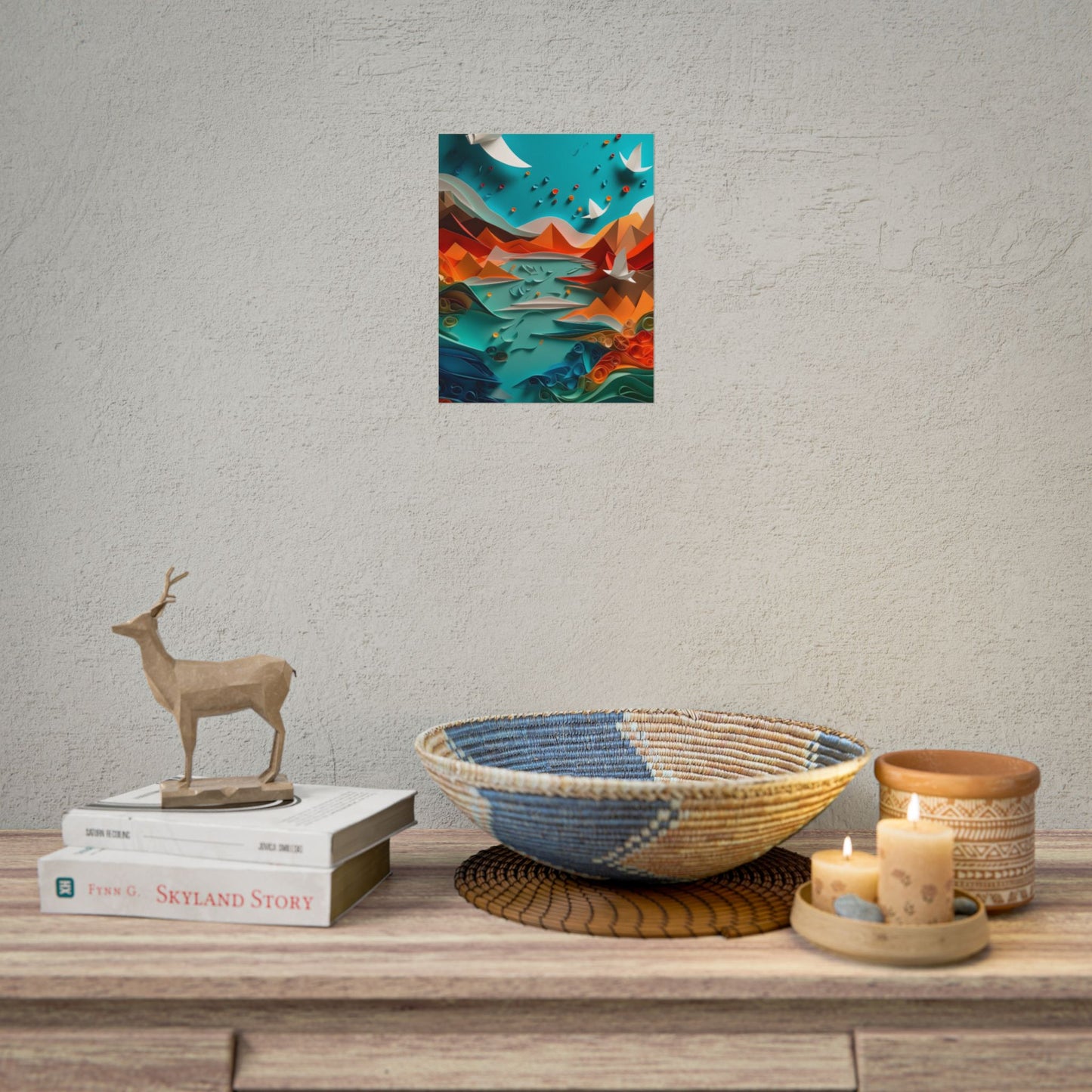 Abstract Geometric Art: Colorful Shapes in Harmony - Poster