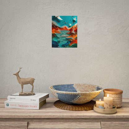 Abstract Geometric Art: Colorful Shapes in Harmony - Poster