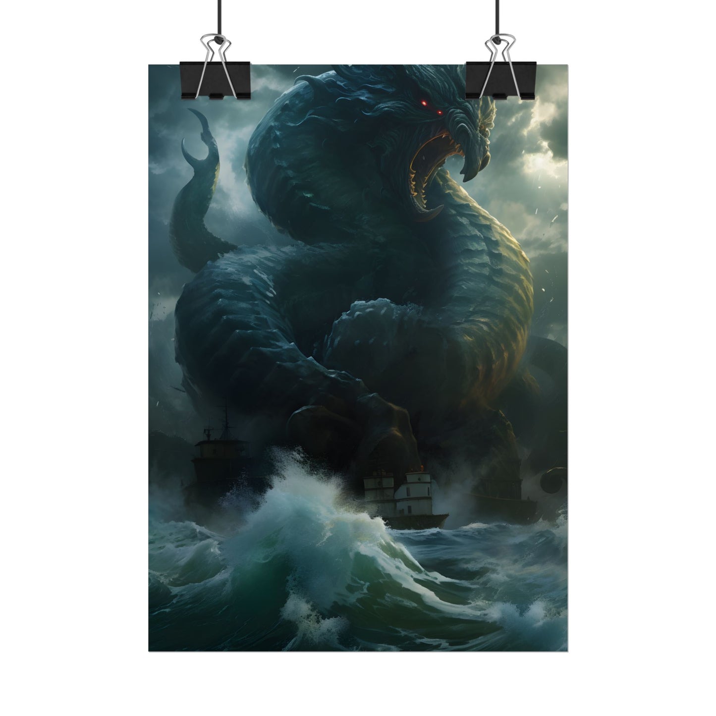 Mythic Sea Monster: Dark Ocean Artwork - Poster
