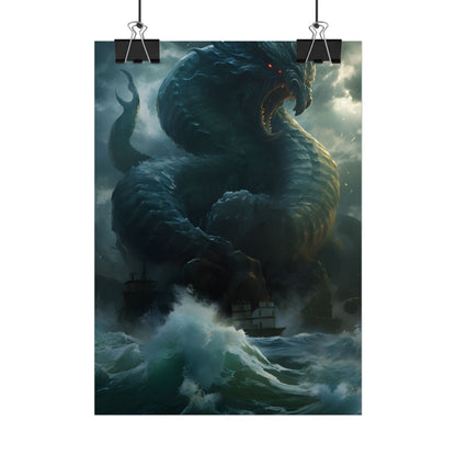 Mythic Sea Monster: Dark Ocean Artwork - Poster