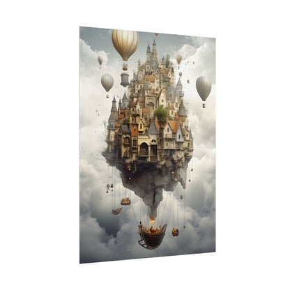 Casual Portrait: Soft Lighting and Light Blue Background - Poster