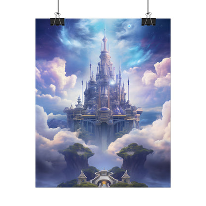 Celestial Fantasy Floating City: Dreamlike Artwork - Poster