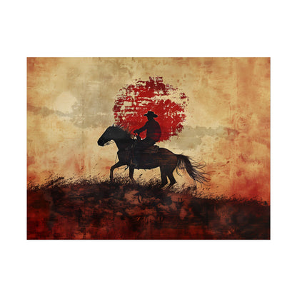 Dynamic Rodeo Scene: Earthy Tones of a Thrilling Ride - Poster