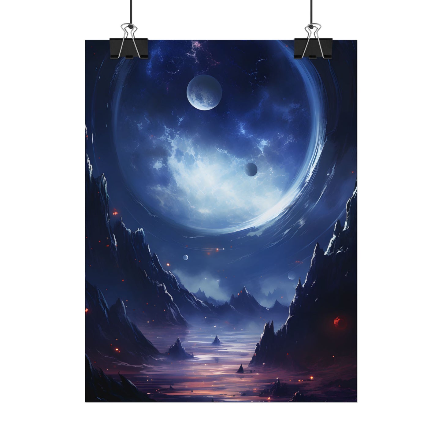 Cosmic Encounter: Black Hole Space Art - Poster
