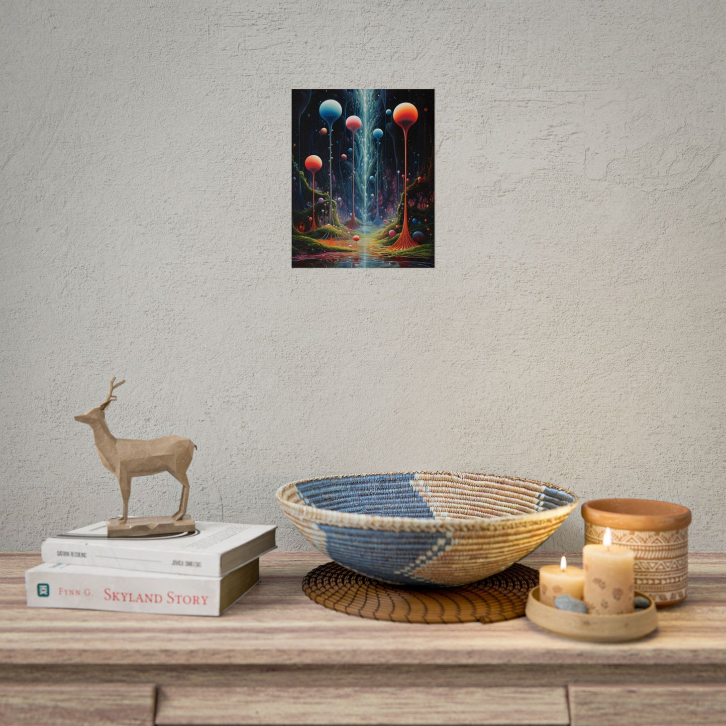 Celestial Dreams: Soft Blue Art Gallery - Poster