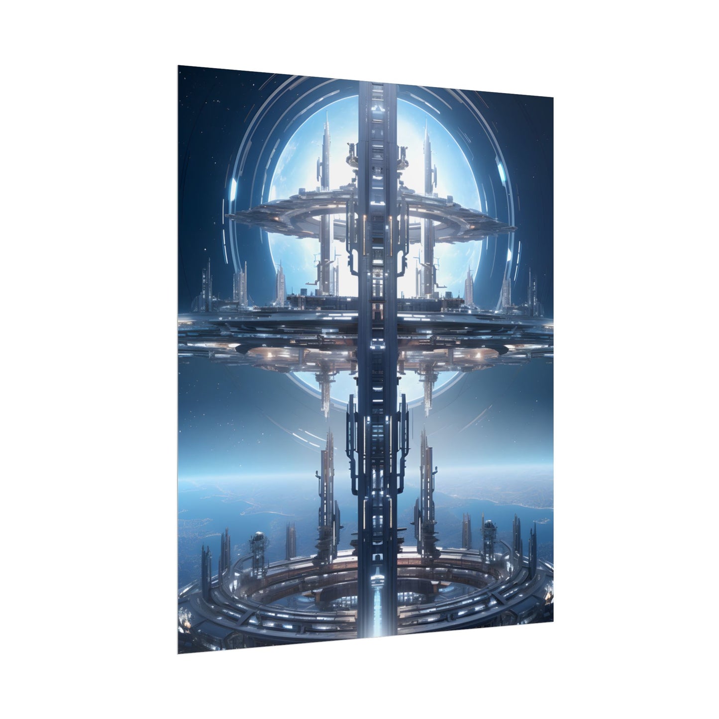 Massive Orbital Space Station: Detailed Artwork - Poster