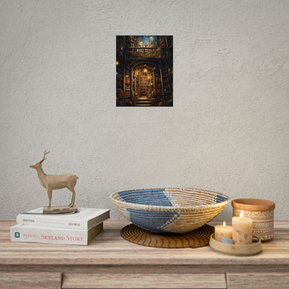 Magical Bookshop Art: A Serene & Enchanting Scene - Poster