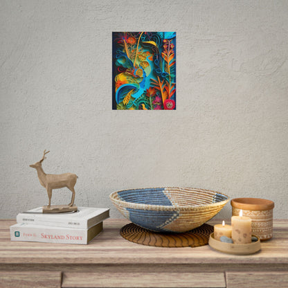 Indian Quilled Landscape: Colorful Paper Art - Poster