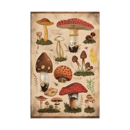 Vibrant Mushroom Species Poster: A Colorful Collection - Poster