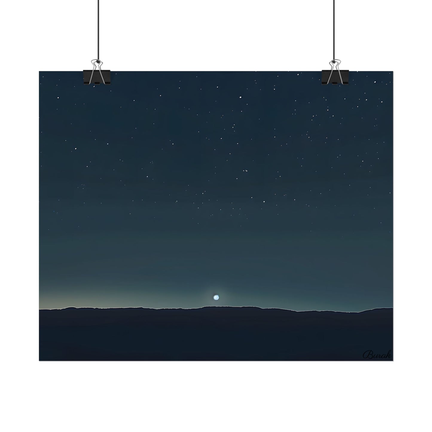 Minimalist Night Sky: Celestial Artwork with Stars and Palette - Poster
