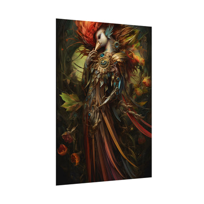 Grand Statue of a Majestic Bird in Serene Setting - Poster