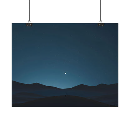 Minimalist Night Sky: Abstract Starry Art - Poster