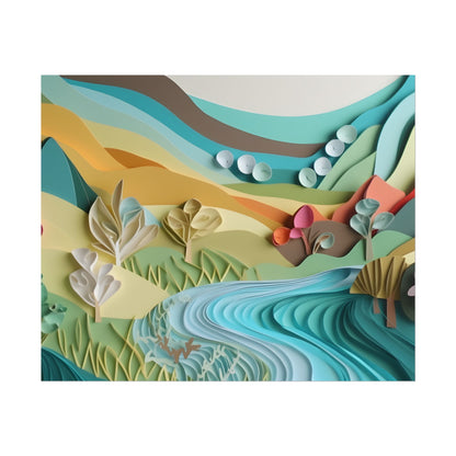 Magical Peaceful Beach: Realistic Paper Quilling Art - Poster