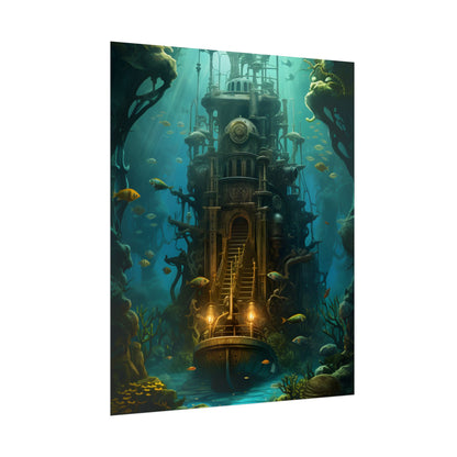 Steampunk Undersea Odyssey: A Journey on the Nautilus - Poster