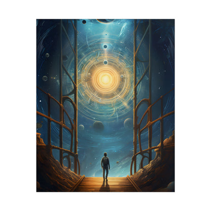 Space Explorer's Journey: Sleek Spacecraft in Stellar Odyssey - Poster