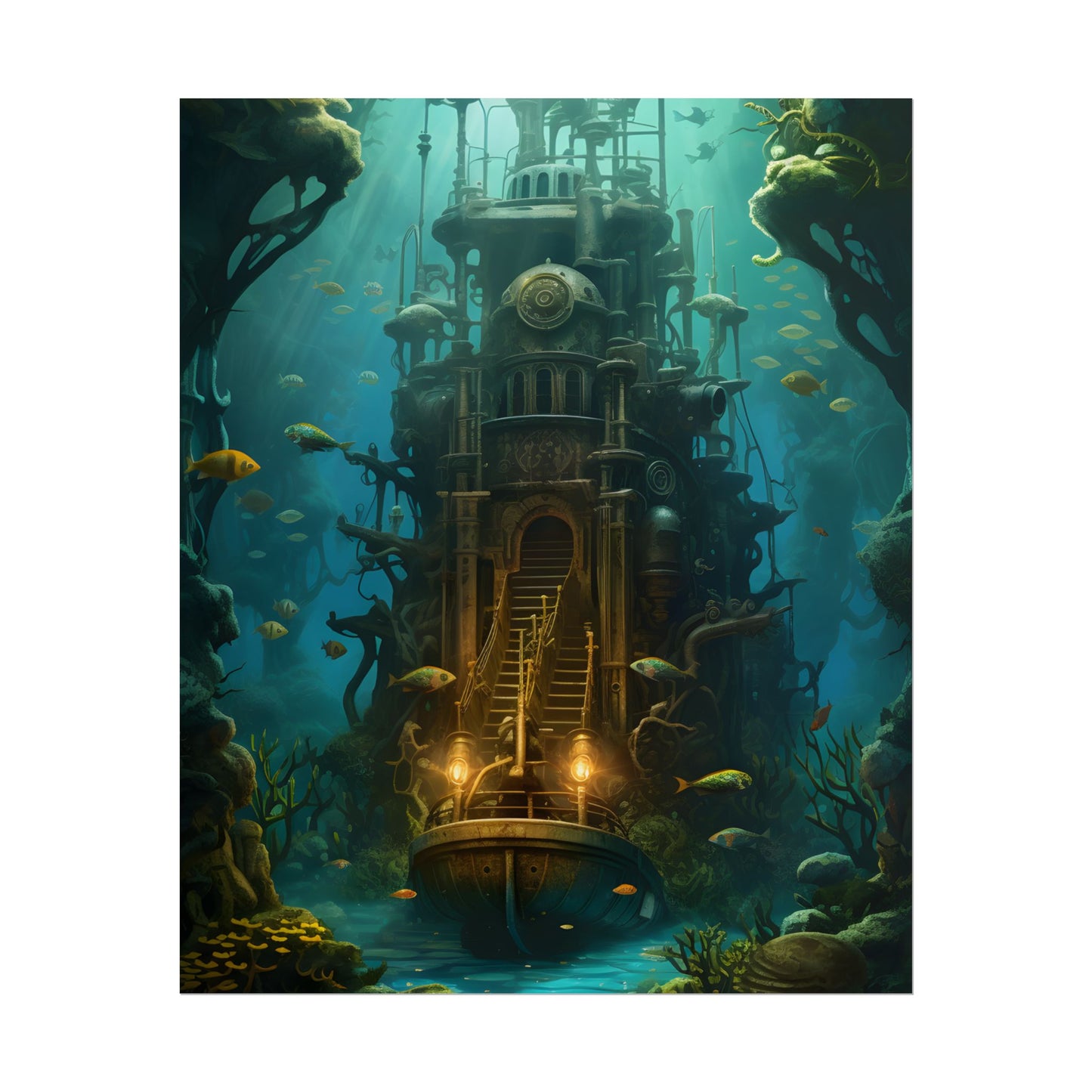 Steampunk Undersea Odyssey: A Journey on the Nautilus - Poster