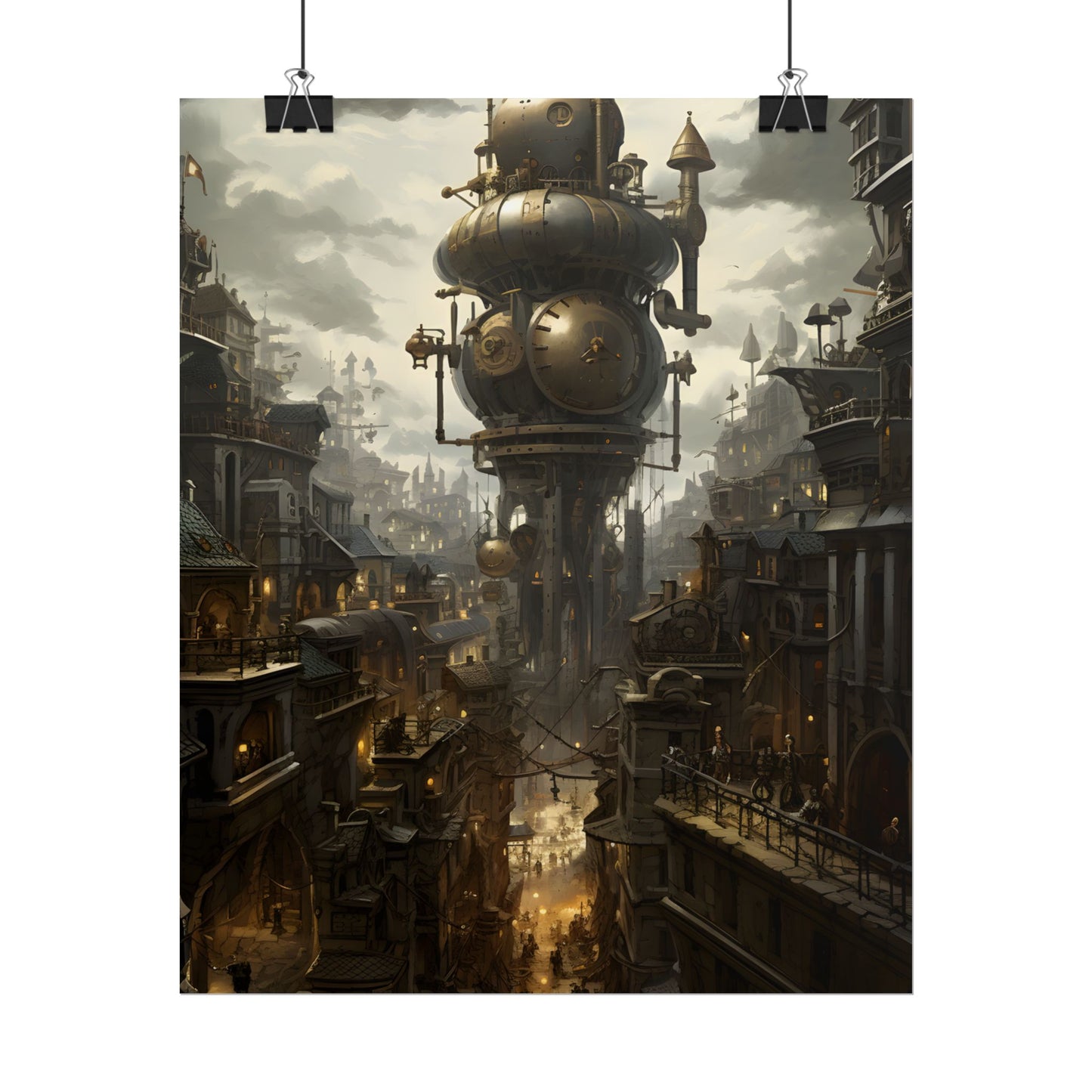 Vibrant Steampunk City: A World of Wonder - Poster