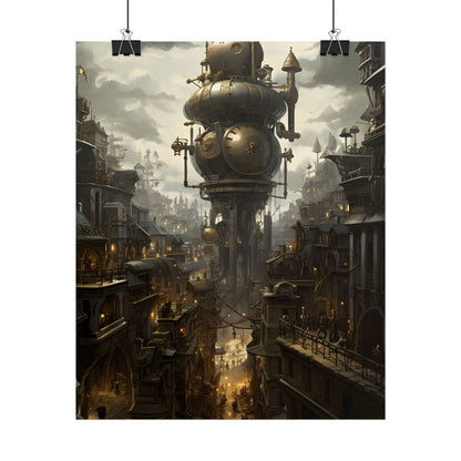 Vibrant Steampunk City: A World of Wonder - Poster