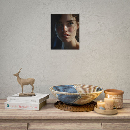 Smiling Portrait of a Woman: Close-Up Art - Poster