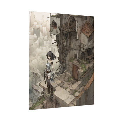Dramatic Anime Bird Art: Detailed Illustration - Poster
