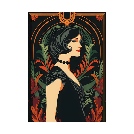 Elegant Vintage Poster: A Woman's Enchanting Presence - Poster