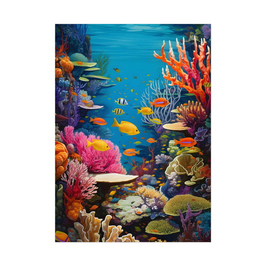 Vibrant Coral Reef Sanctuary: Teeming with Life - Poster