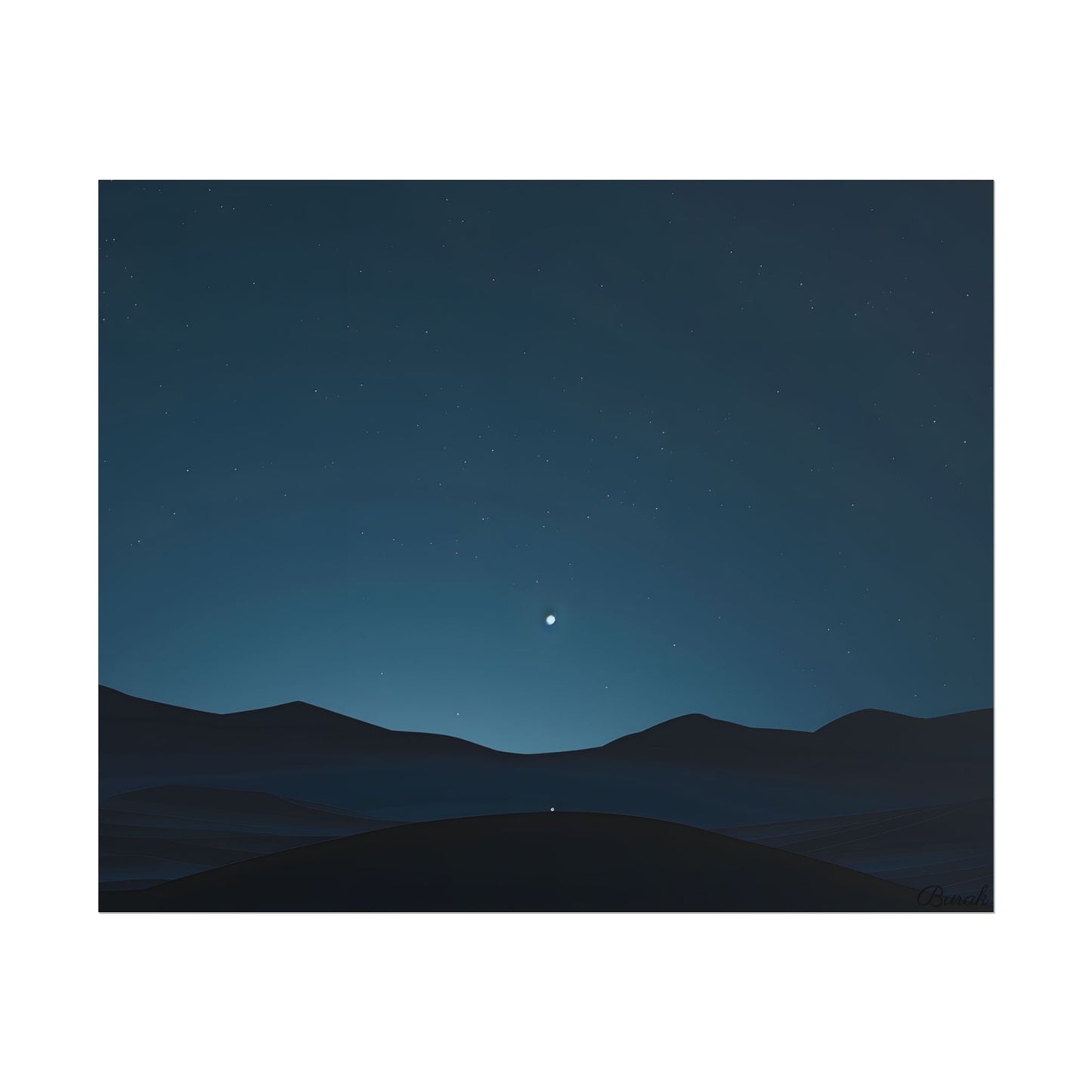 Minimalist Night Sky: Abstract Starry Art - Poster