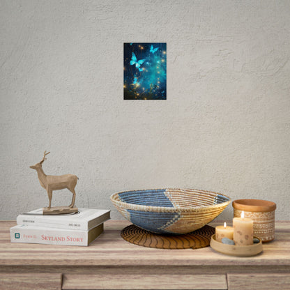 Fantasy Night Forest: Bokeh Glow Digital Artwork - Poster