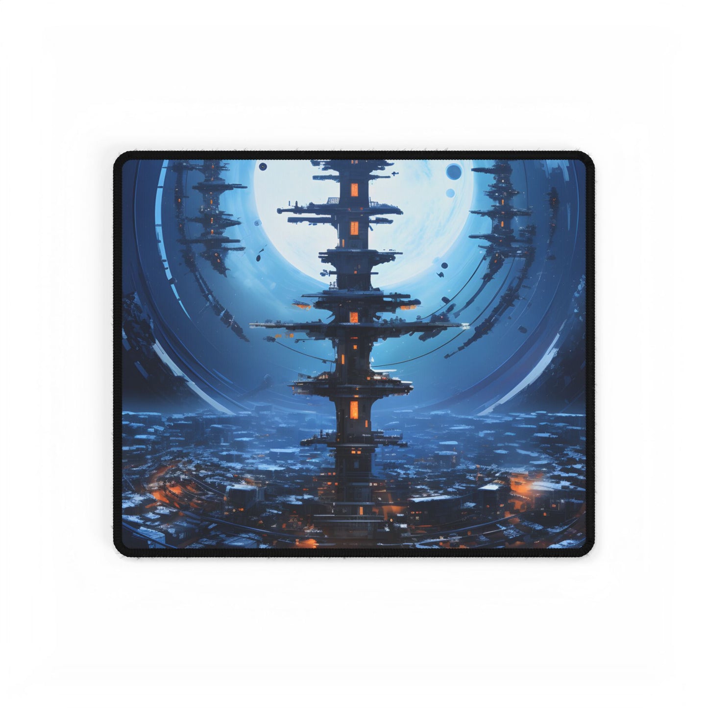 Aetherial Space Station: Low Earth Orbit Digital Art - Desk Mat