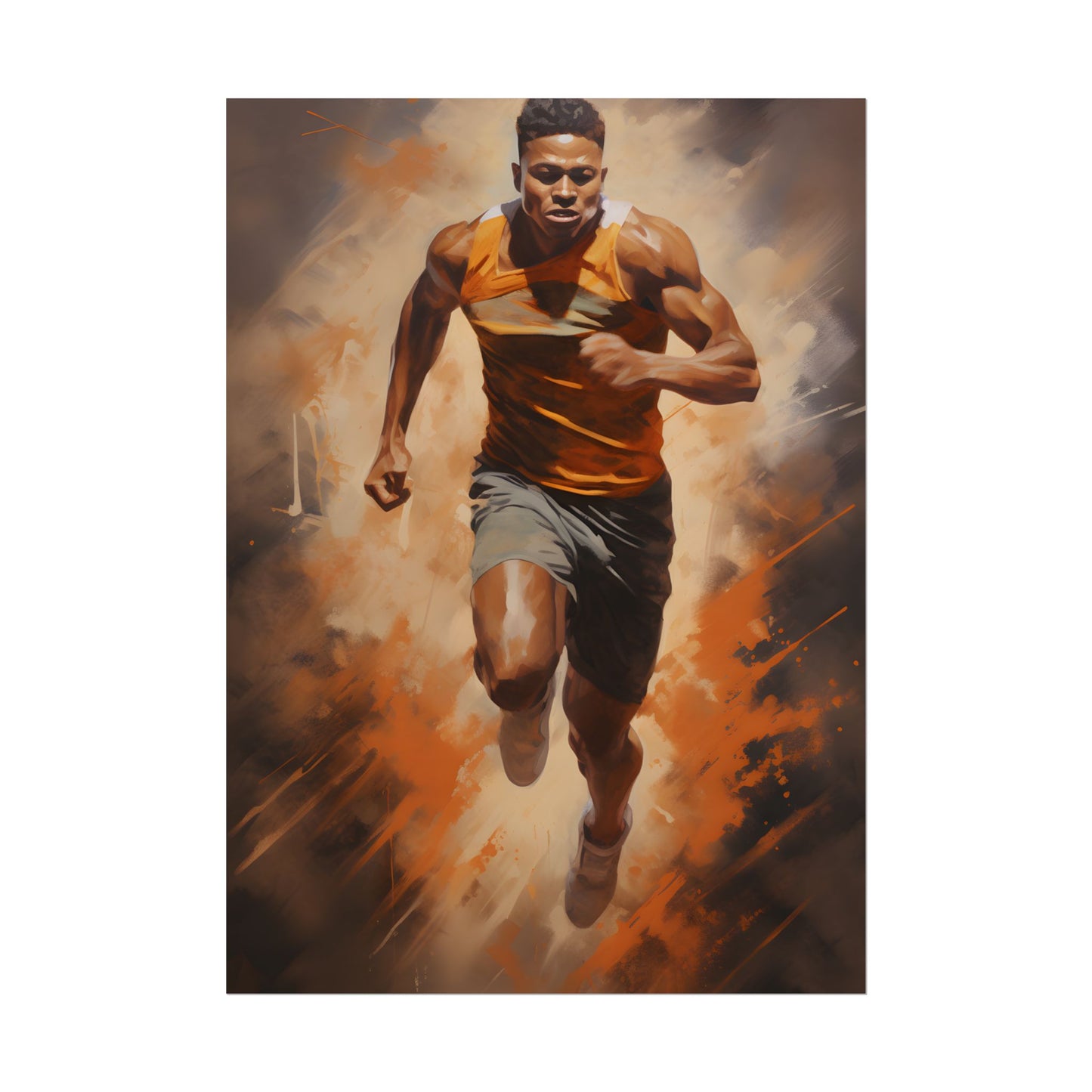 Passionate Fitness Moment: Dedicated Athlete in Action - Poster