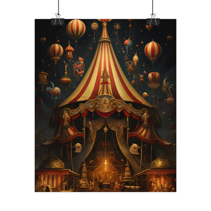 Whimsical Clockwork Circus: Fantastical Art with Vibrant Details - Poster