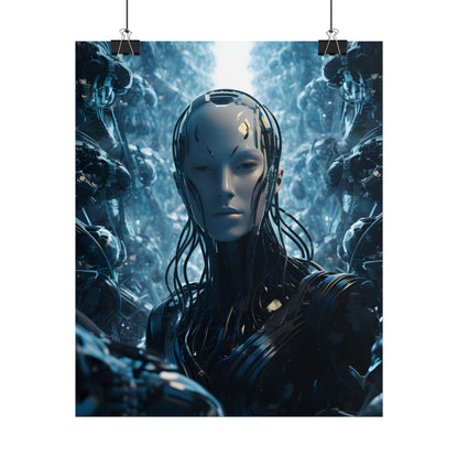 Robot Orchestra Symphony: Futuristic City Digital Art - Poster