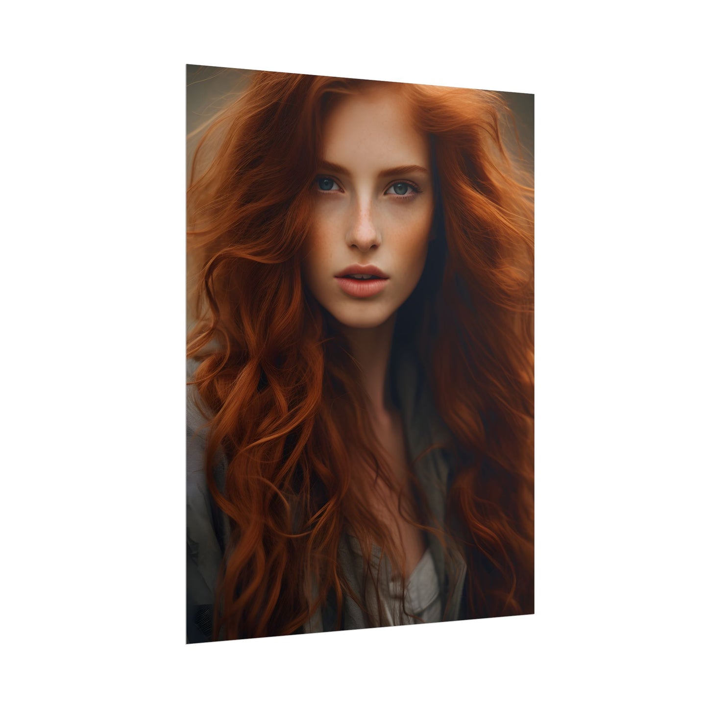 Gorgeous Redhead Woman: Natural Beauty Artwork - Poster