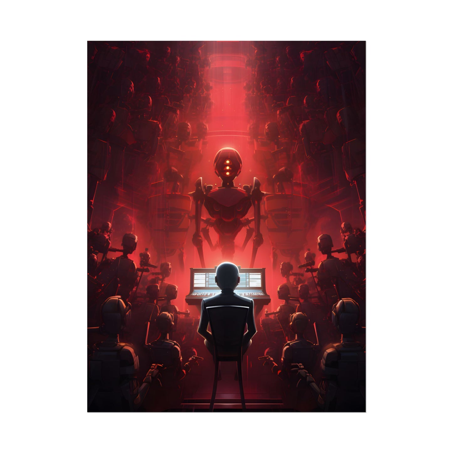 Robot Symphony: Futuristic Music Art - Poster