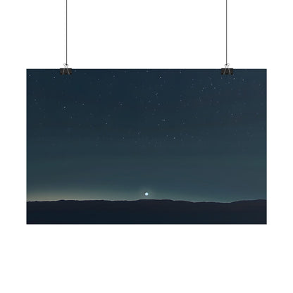 Minimalist Night Sky: Celestial Artwork with Stars and Palette - Poster