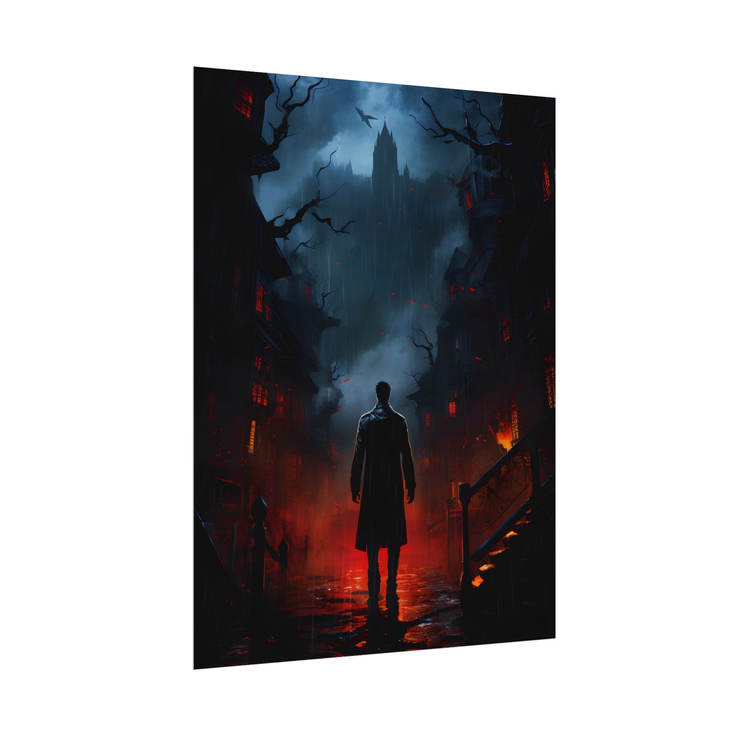Urban Fantasy Noir: Nighttime Detective Artwork - Poster