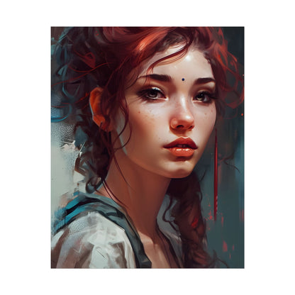 Beautiful Brunette Portrait: Makeup Art - Poster