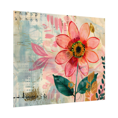 Blooming Growth: Whimsical Flower Art - Poster