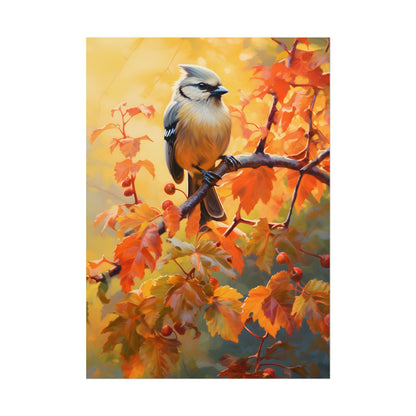 Vibrant Oak Branch: Oil Painting of Nature's Serenity - Poster